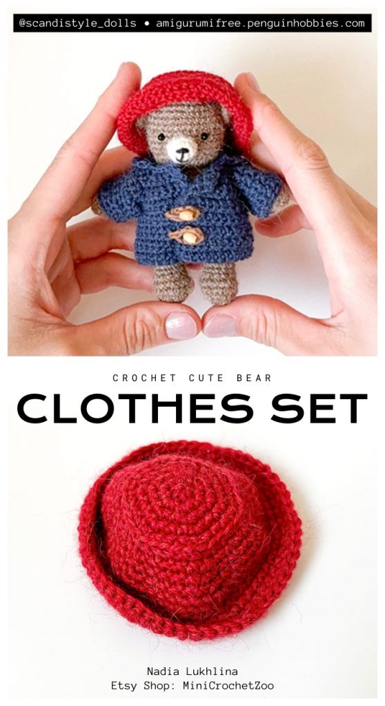 This is an idea for an amigurumi bear jacket and hat set. This professional visualization serves as a stylistic preview for our free guide.