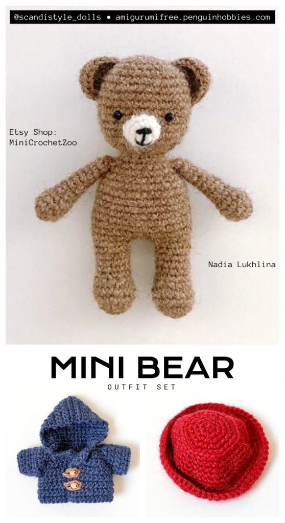 This is an idea for an amigurumi bear outfit set including a jacket and hat. This artistic visualization provides a professional reference for our free guide.