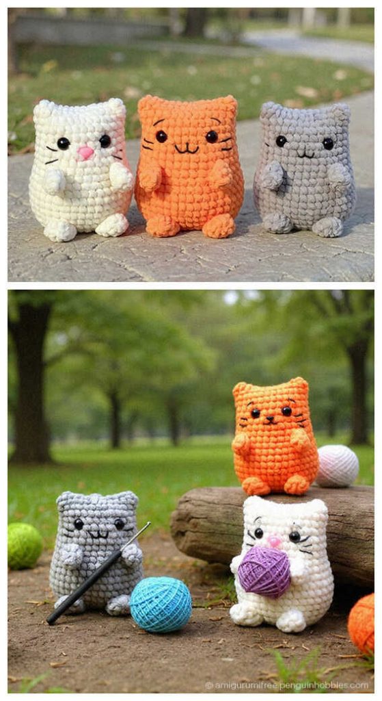 No Sew Amigurumi: Free kitten pattern for a quick DIY gift, AI visualization.