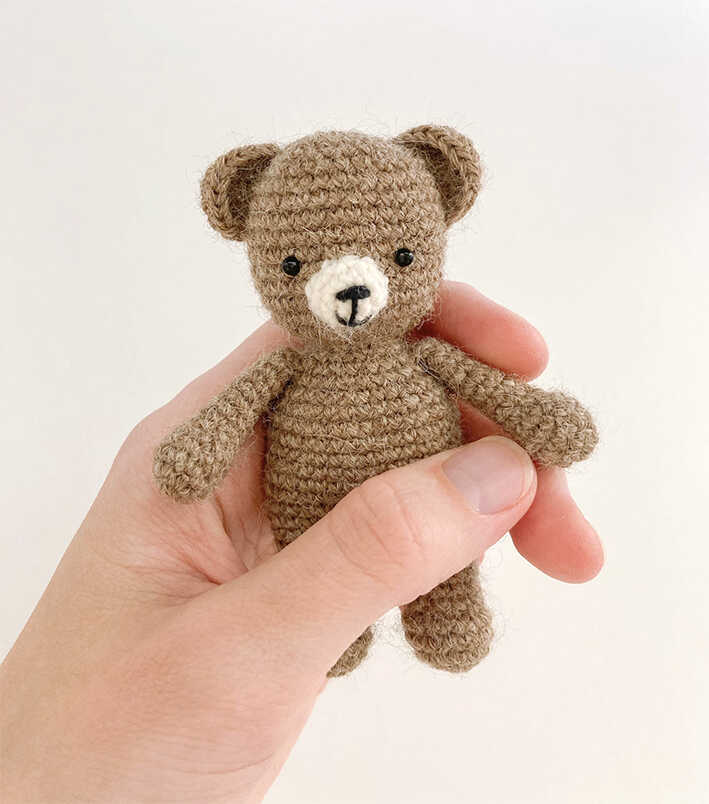 This is a professional image of the basic amigurumi bear from our base doll free pattern.