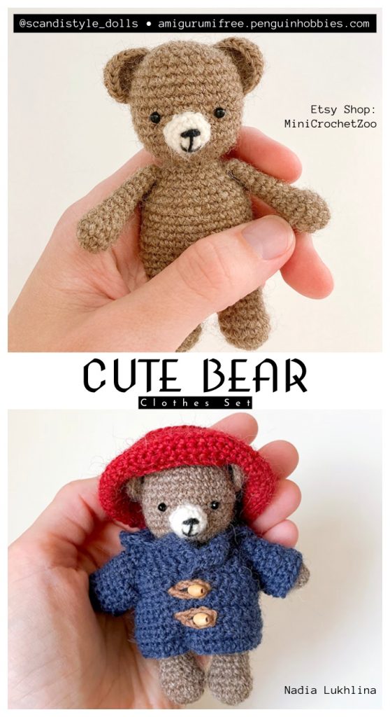 This is an idea for an amigurumi bear jacket and hat set. This professional visualization serves as a stylistic preview for our free guide.