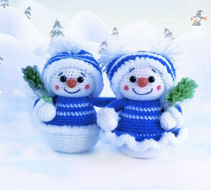 Free Quick to Make Amigurumi: Snowman pattern pieces guide for a unique DIY crochet gift idea.