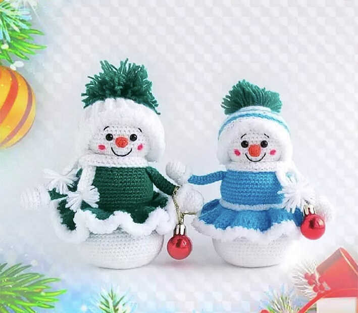 Free Easy Snowman Amigurumi Pattern: A Low Sew and Quick to Make Amigurumi project for DIY Christmas decor.