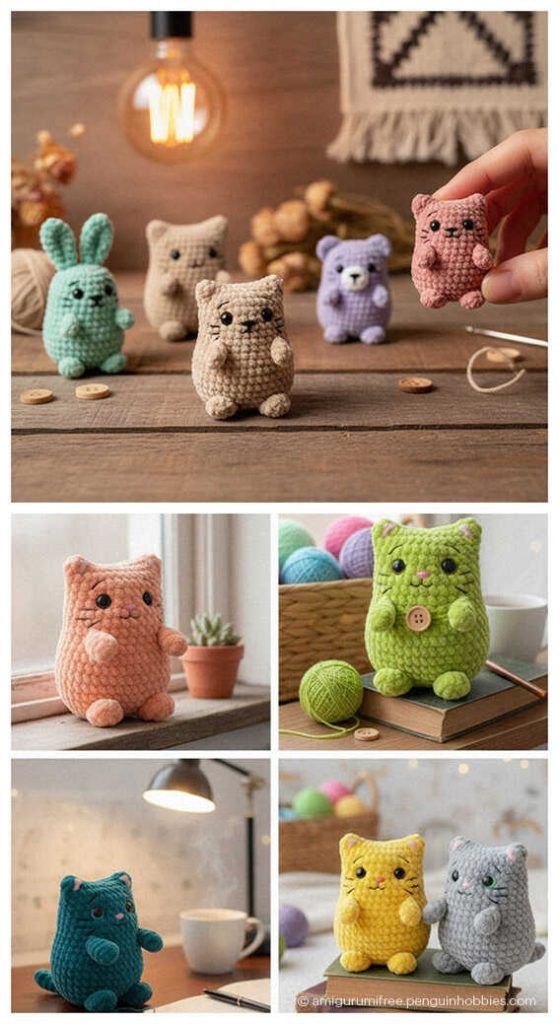 No Sew Amigurumi Pattern: Creative kitten for handmade nursery decor, AI visualization.