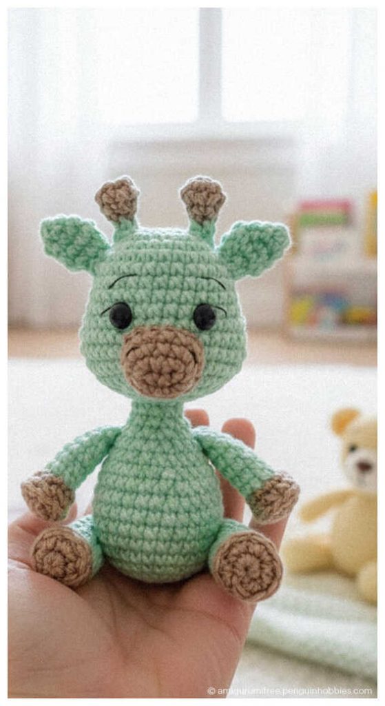 No Sew Amigurumi Pattern: Creative giraffe for handmade nursery decor, AI visualization.