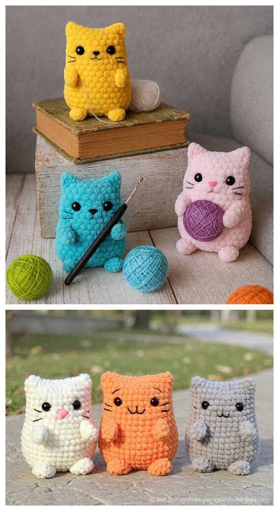 Beginner Friendly Amigurumi: Easy no sew kitten pattern for fast crafting, AI rendering.