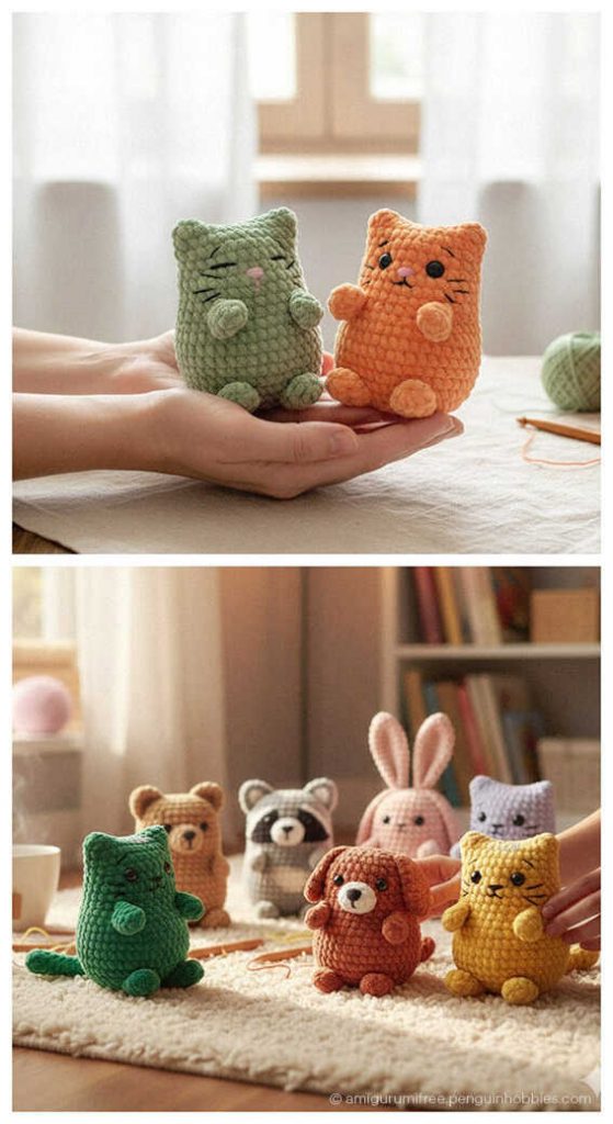 DIY Crochet Gift Idea: No sew kitten keychain, a profitable accessory, AI generated look.