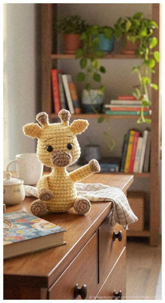 Quick to Make Amigurumi: No sew festive giraffe variant for holiday gifts, AI visualization.