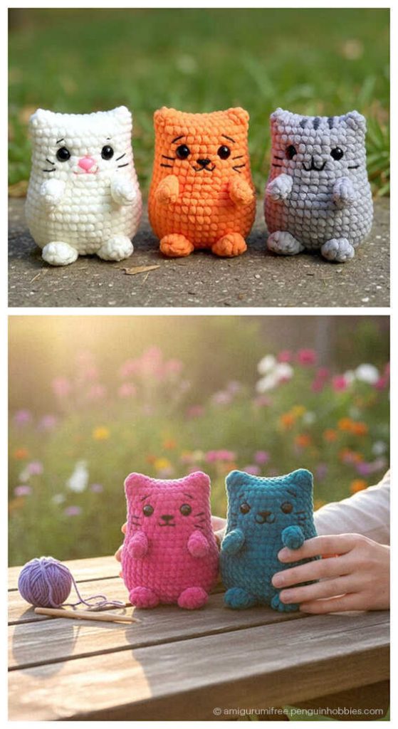 No Sew Amigurumi Pattern: Fast-track kitten project for last minute gifts, AI rendering.
