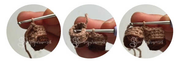 A detailed visualization focusing on the reindeer leg union technique, serving as an artistic preview of our free crochet pattern. This image captures the joining details to provide a stylistic reference for your handmade project. We share this concept to help you visualize the structural assembly of the amigurumi reindeer.