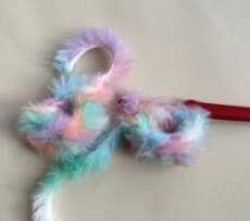 This frame displays the actual short legs of the monster character as described in the free pattern. The stitches are firm to ensure stability for the standing toy. Check the linked tutorial for the precise row-by-row instructions for these legs.