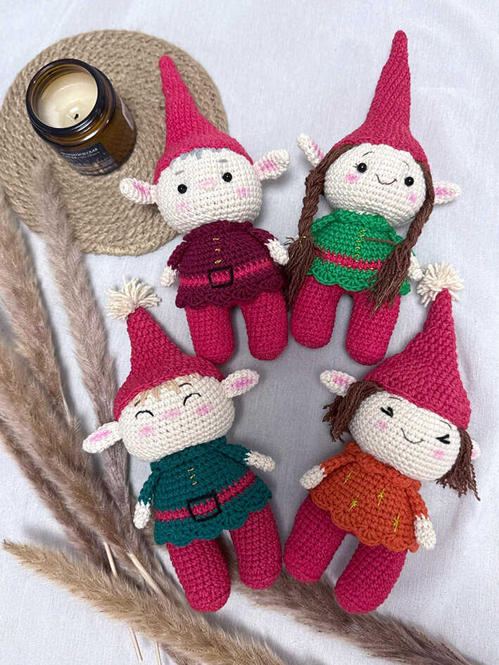 Beginner Friendly Amigurumi: Simple holiday elf crochet tutorial with clear instructions and easy assembly.
